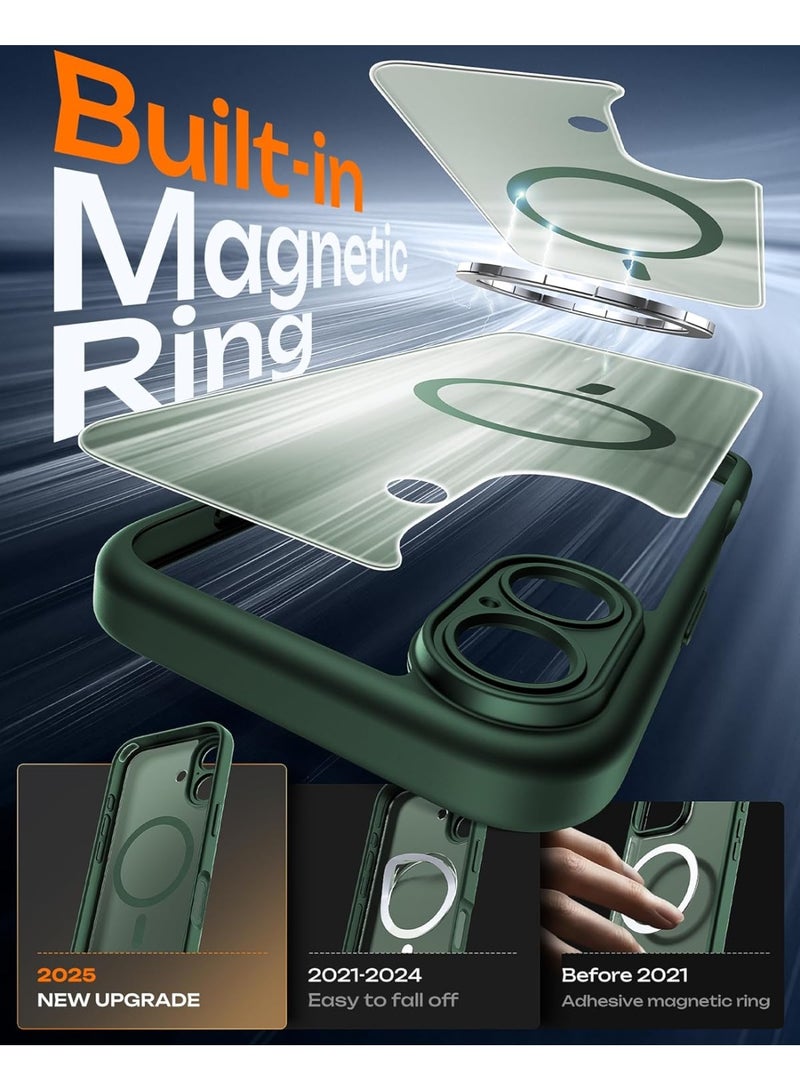 For iPhone 17 Case, Compatible with Magsafe, Full Camera Protection, Built-in Magnetic Ring, Drop Protection, Translucent Matte Phone Case for iPhone 17 6.3 inch (green) - Image 5